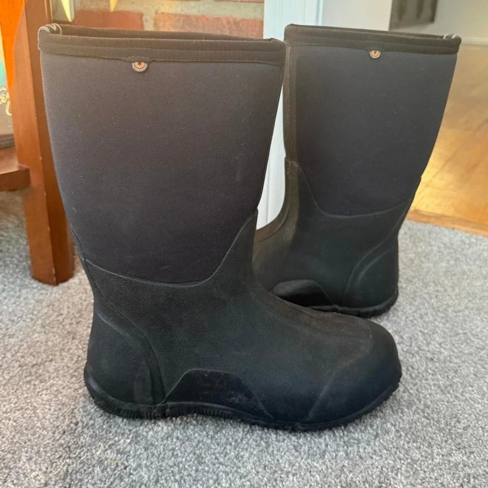 Bogs Classic High Kids Black Rubber Insulated Waterproof Winter Boots Youth Sz 5